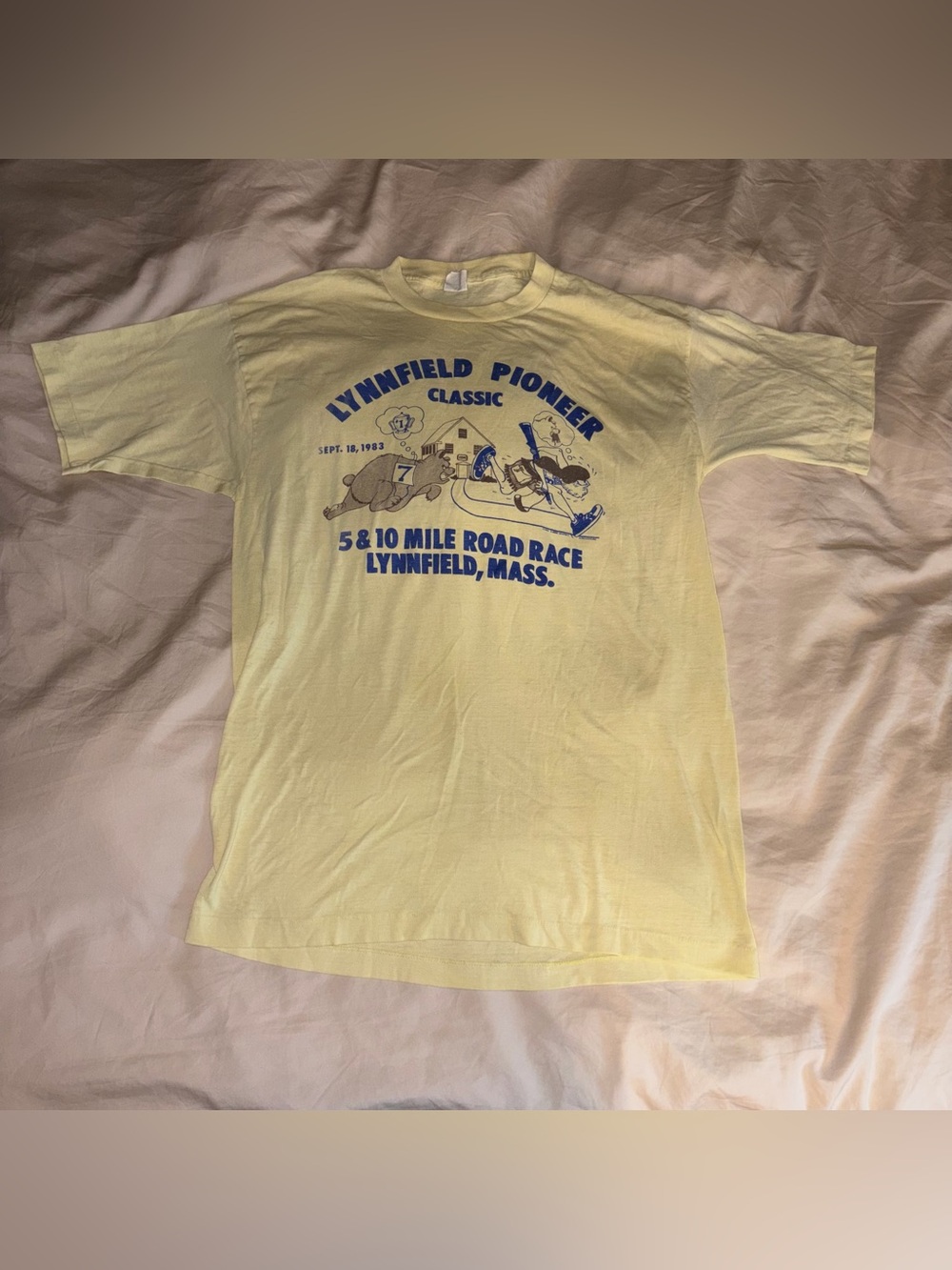 Vintage 1983 Lynnfield Pioneer Classic 5 & 10 Mile Road Race Shirt size XL